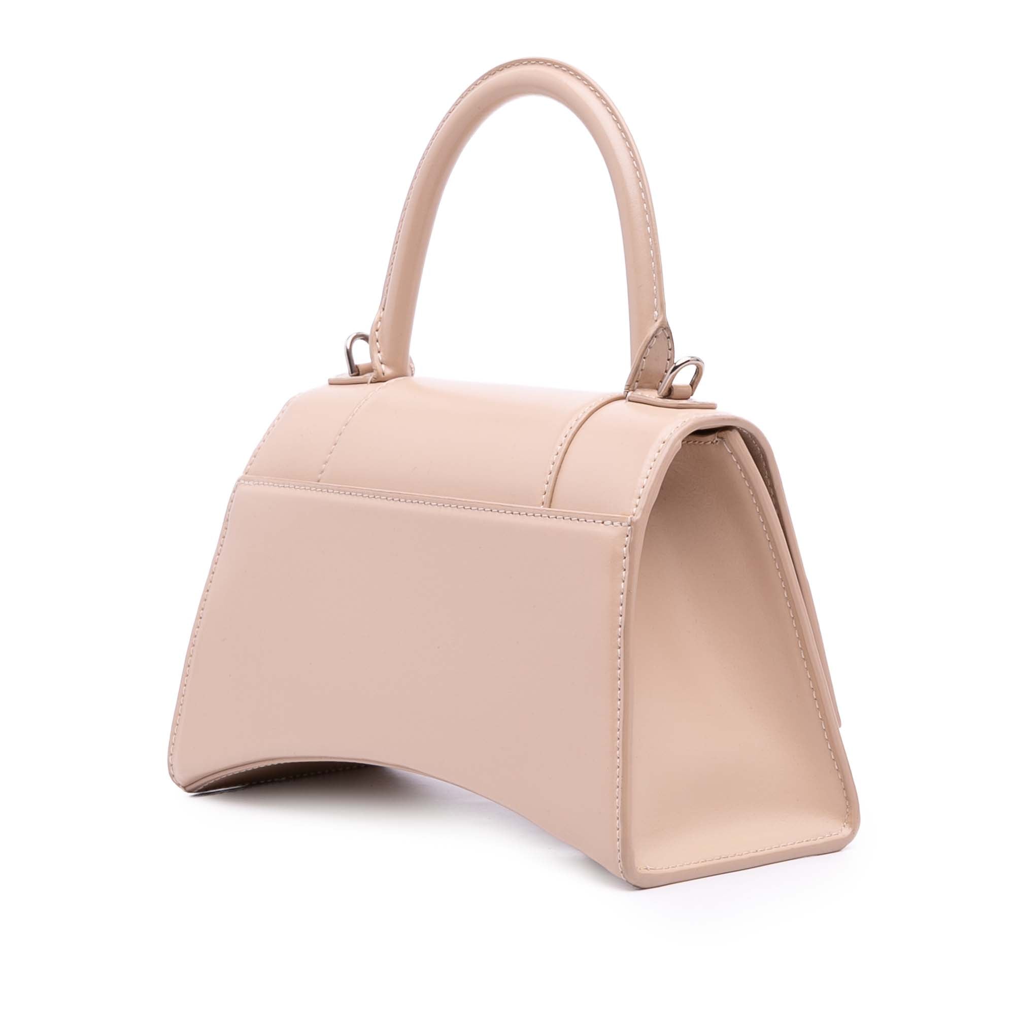 Small Leather Hourglass Top Handle Bag