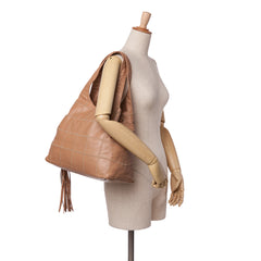 Calfskin Square Stitch Tassel Hobo