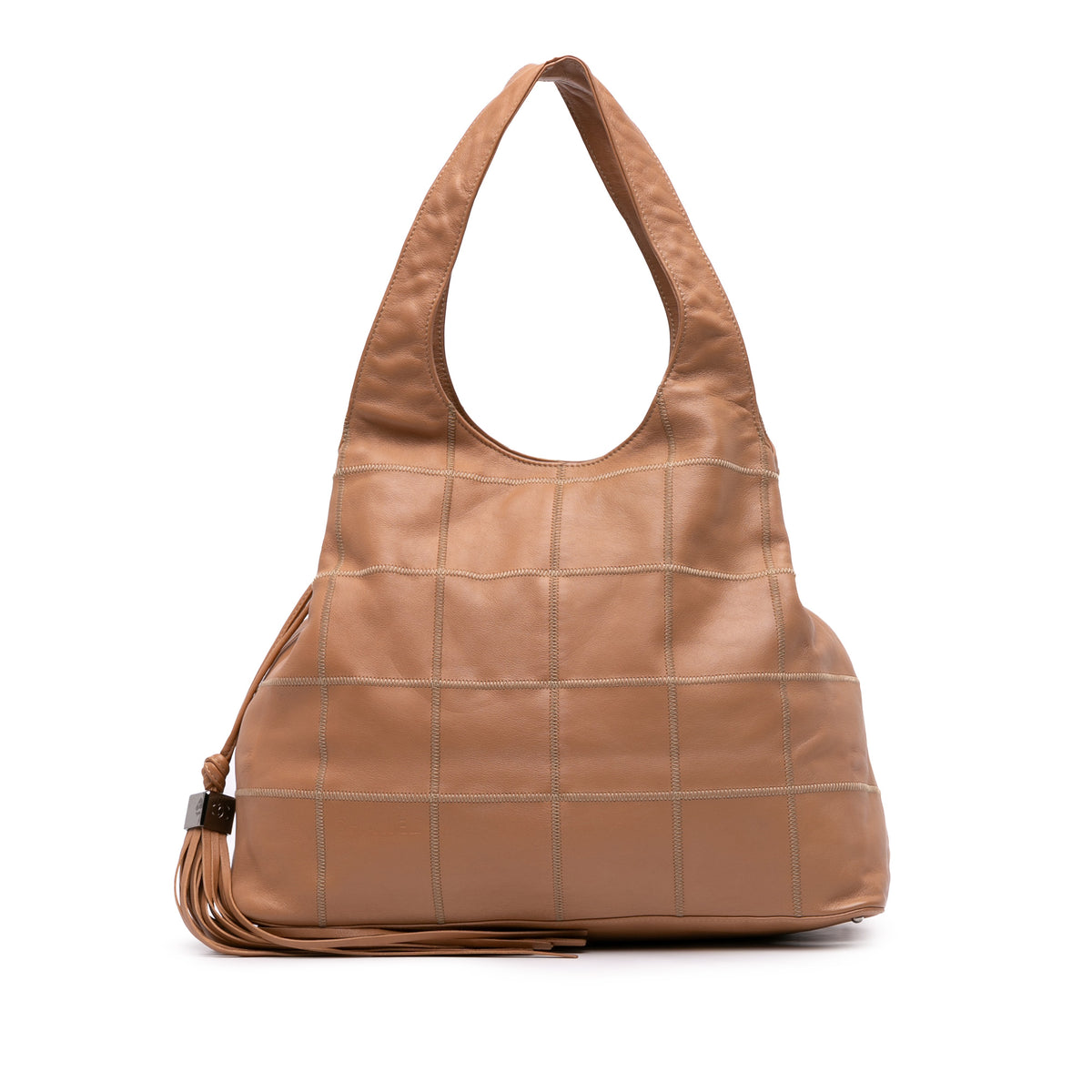 Calfskin Square Stitch Tassel Hobo