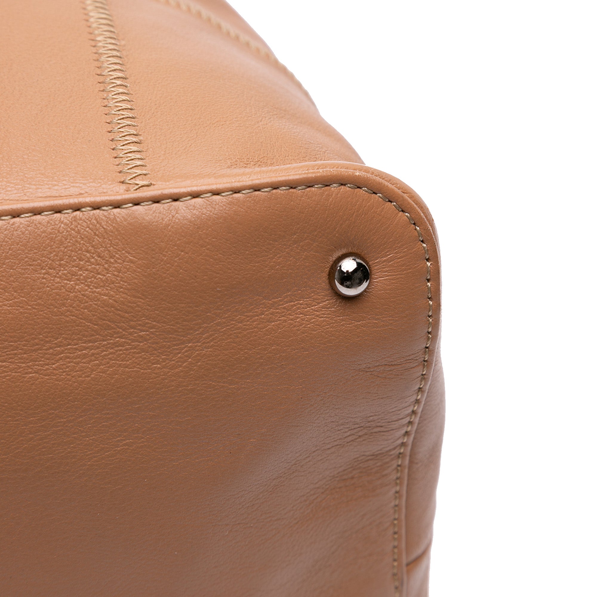 Calfskin Square Stitch Tassel Hobo