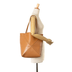 Medium Shiny Calfskin Puzzle Fold Tote