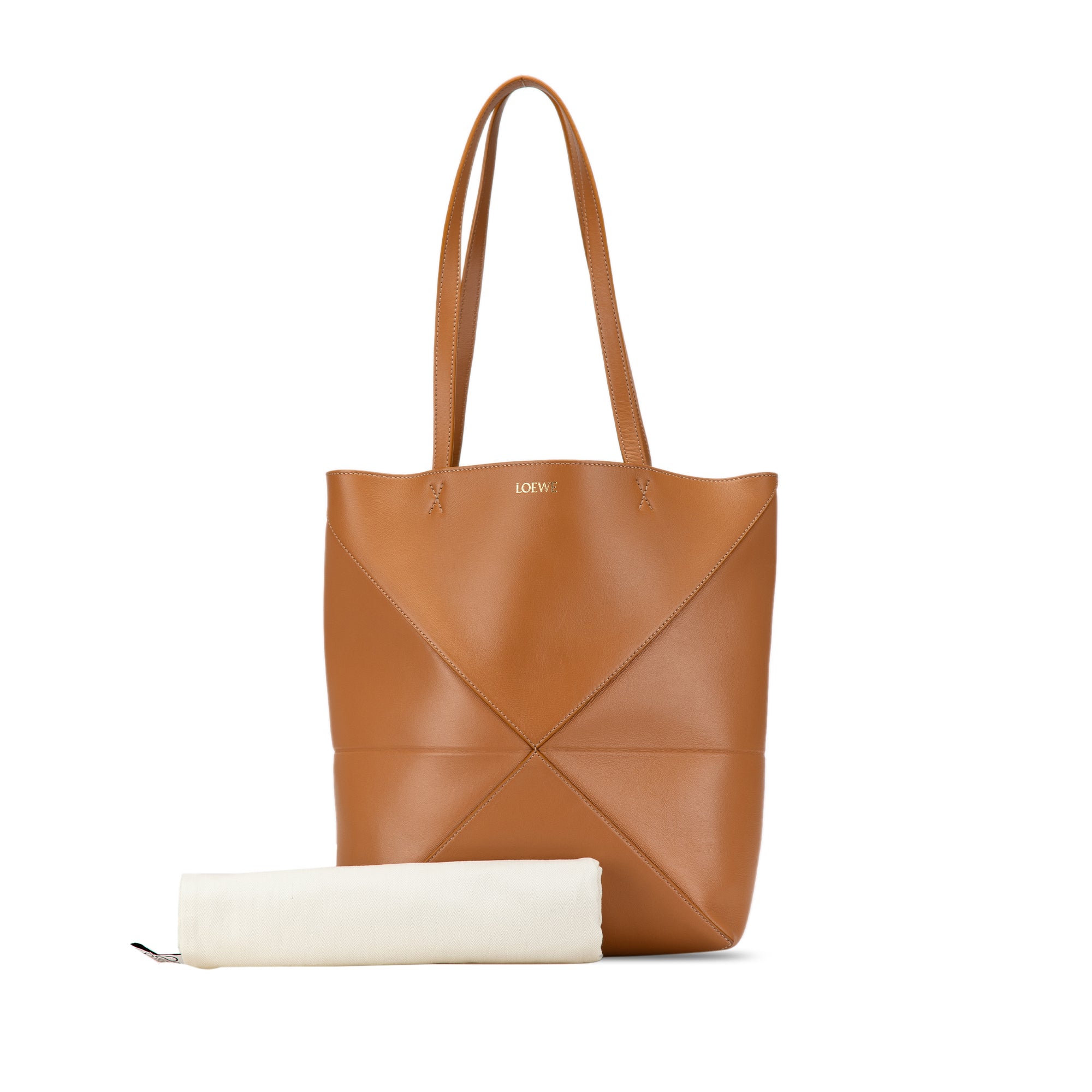 Medium Shiny Calfskin Puzzle Fold Tote