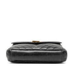 Medium Chevron Sheepskin Monogram College Satchel