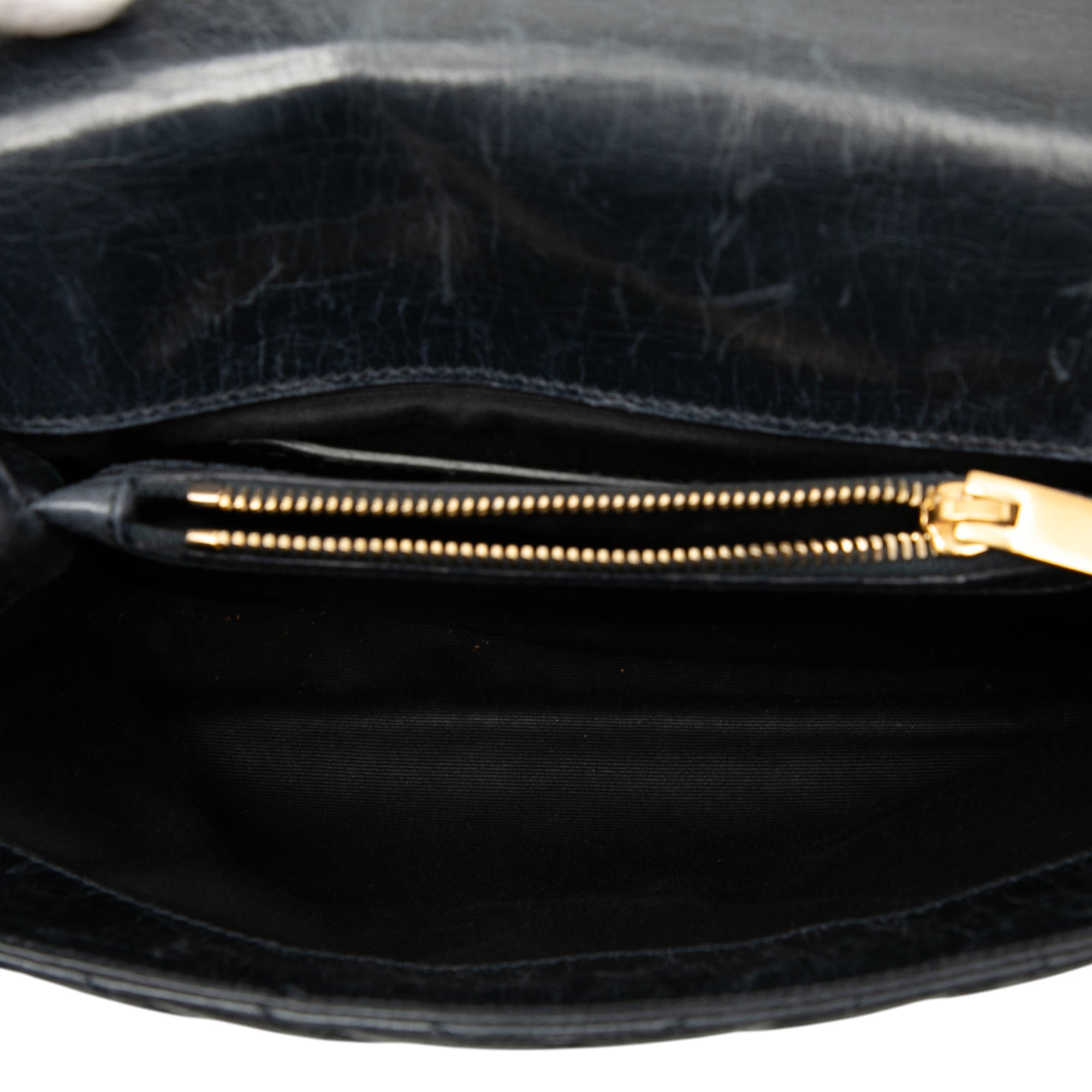 Medium Chevron Sheepskin Monogram College Satchel