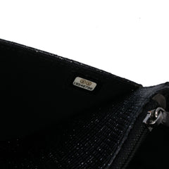 CC Quilted Glittered Calfskin Wallet On Chain