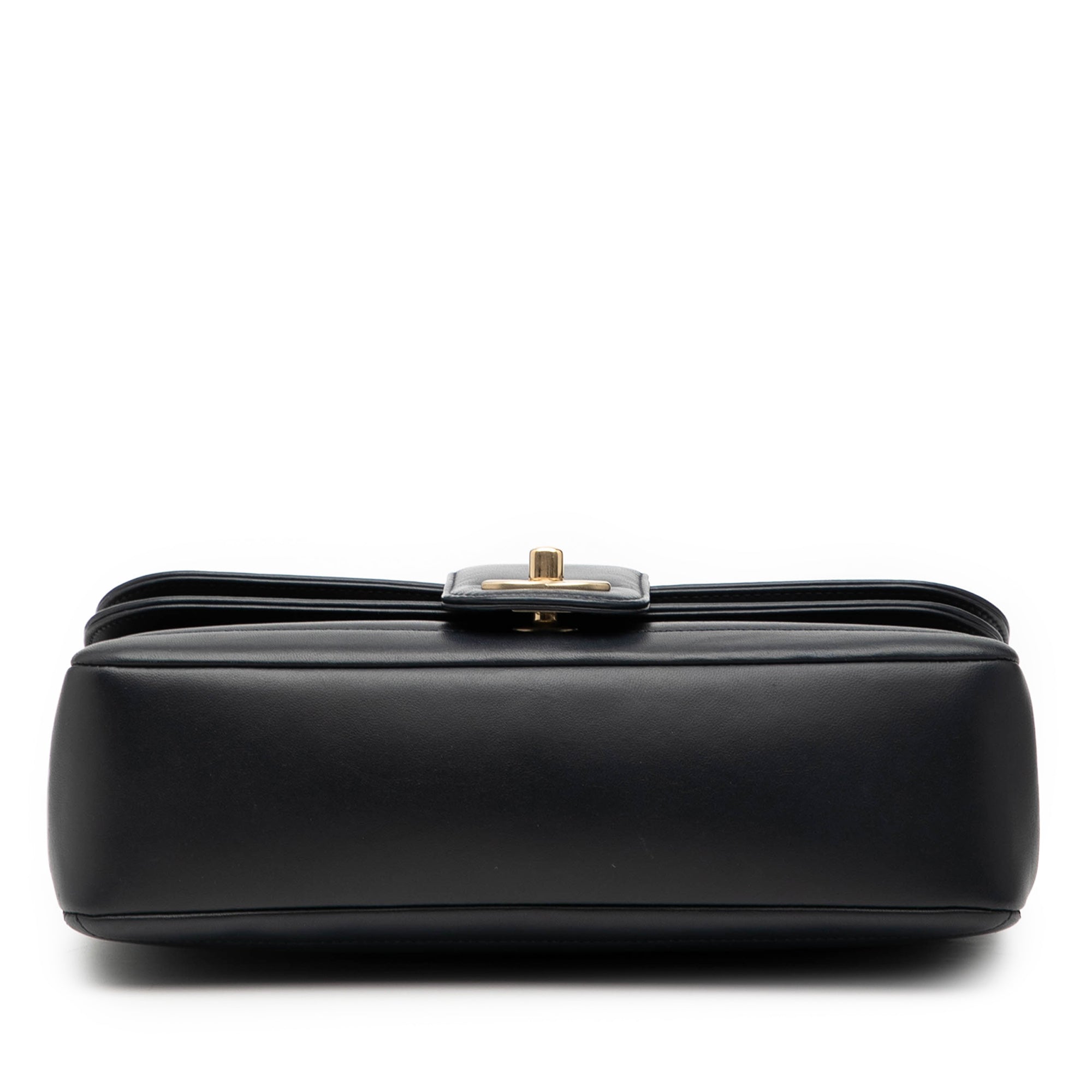 CC Horizontal Quilted Lambskin Double Flap