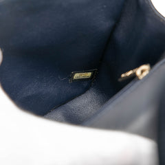 CC Horizontal Quilted Lambskin Double Flap