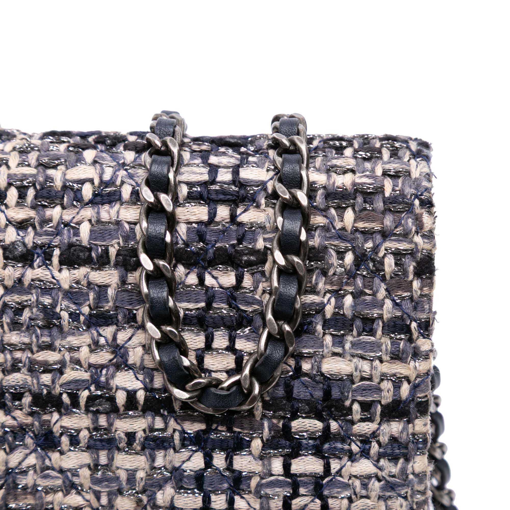 Quilted Tweed and Calfskin Gabrielle Wallet On Chain