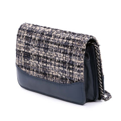 Quilted Tweed and Calfskin Gabrielle Wallet On Chain