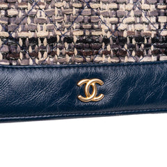 Quilted Tweed and Calfskin Gabrielle Wallet On Chain