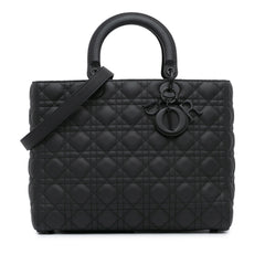 Large Ultra Matte Calfskin Cannage Lady Dior