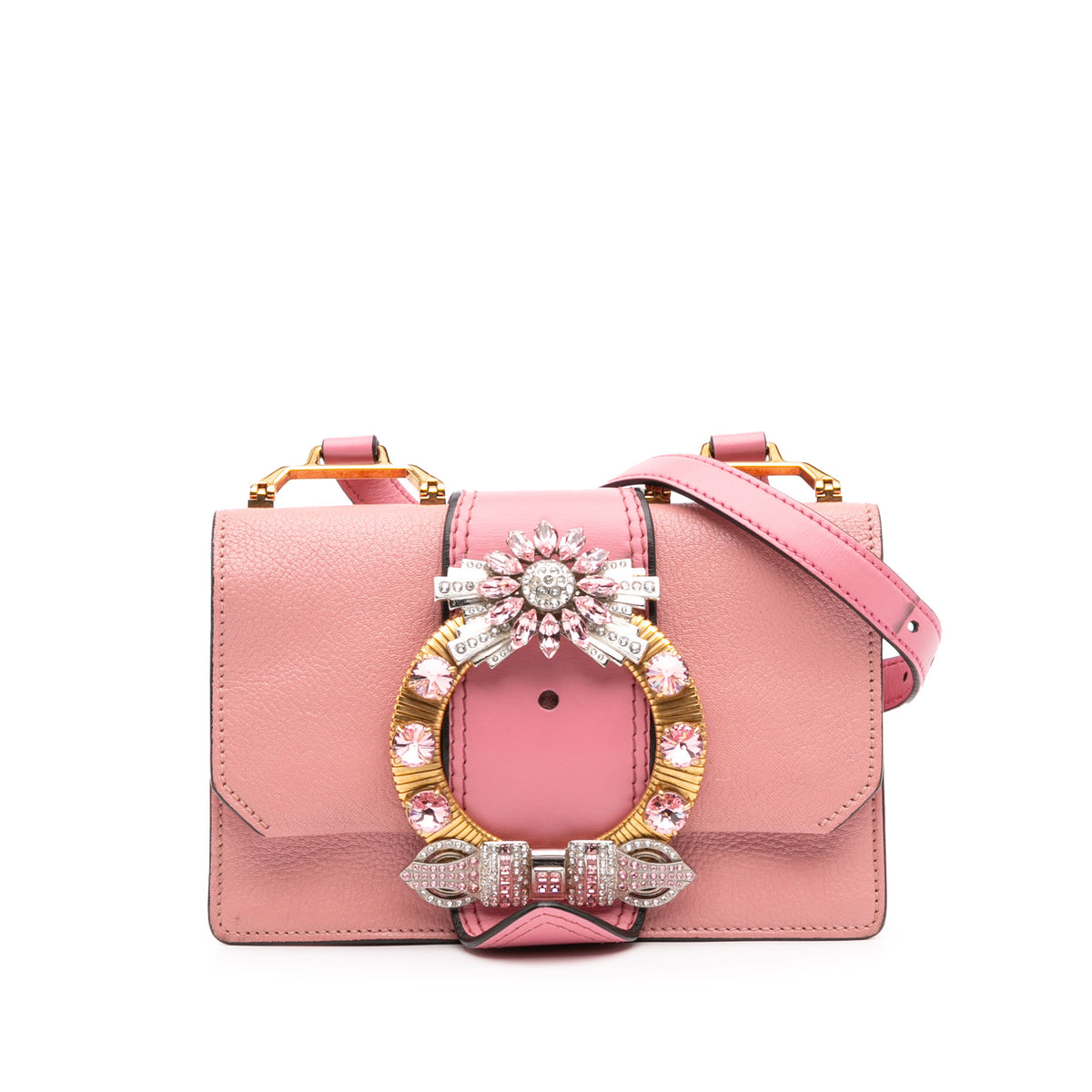 Goatskin Madras Soft Calf Crystal Embellished Crossbody