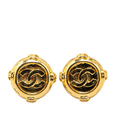 Gold Plated CC Clip On Earrings