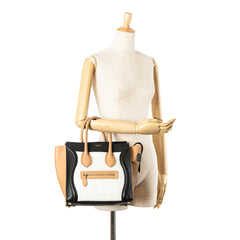 Mini Tricolor Leather Luggage Tote