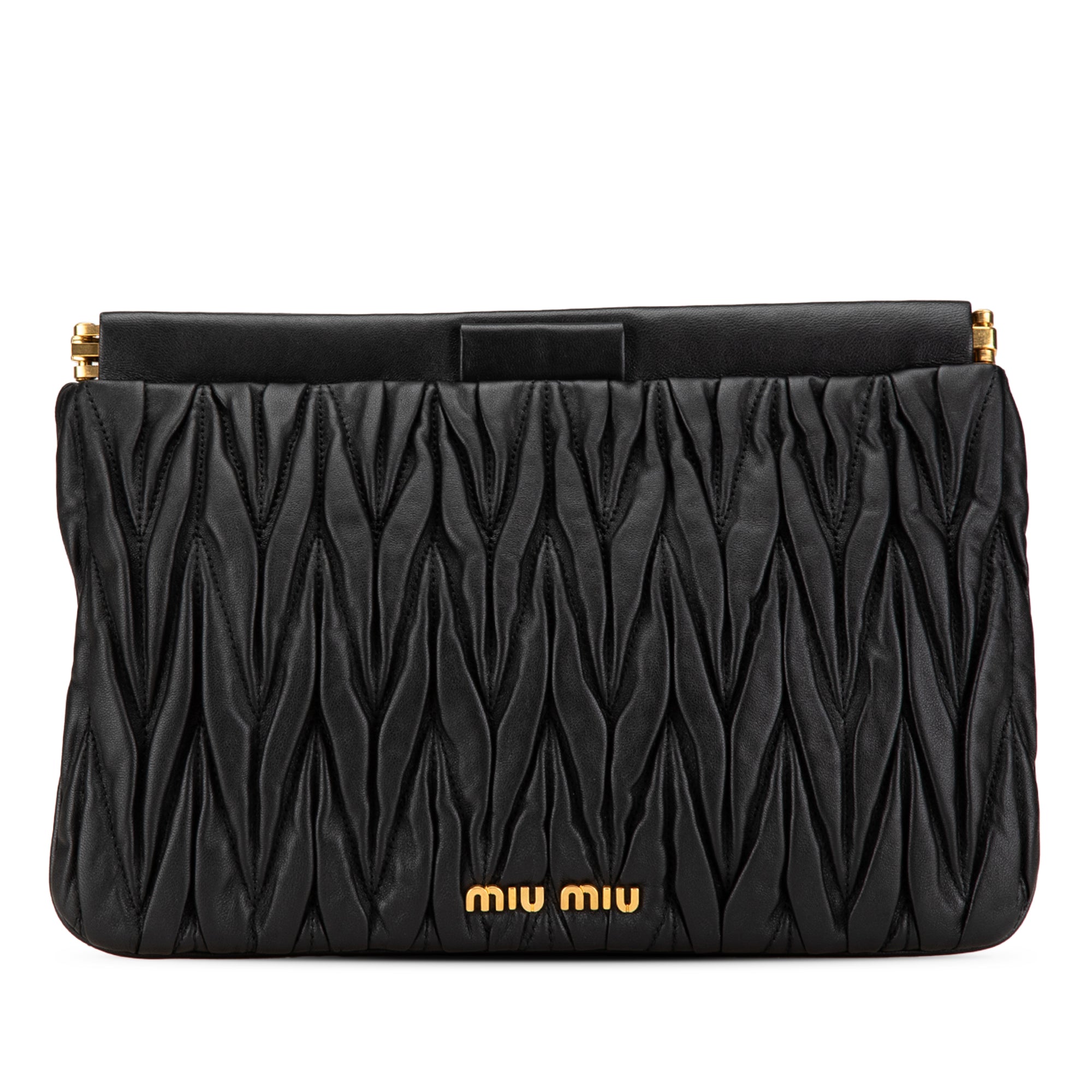 Nappa Matelasse Frame Clutch