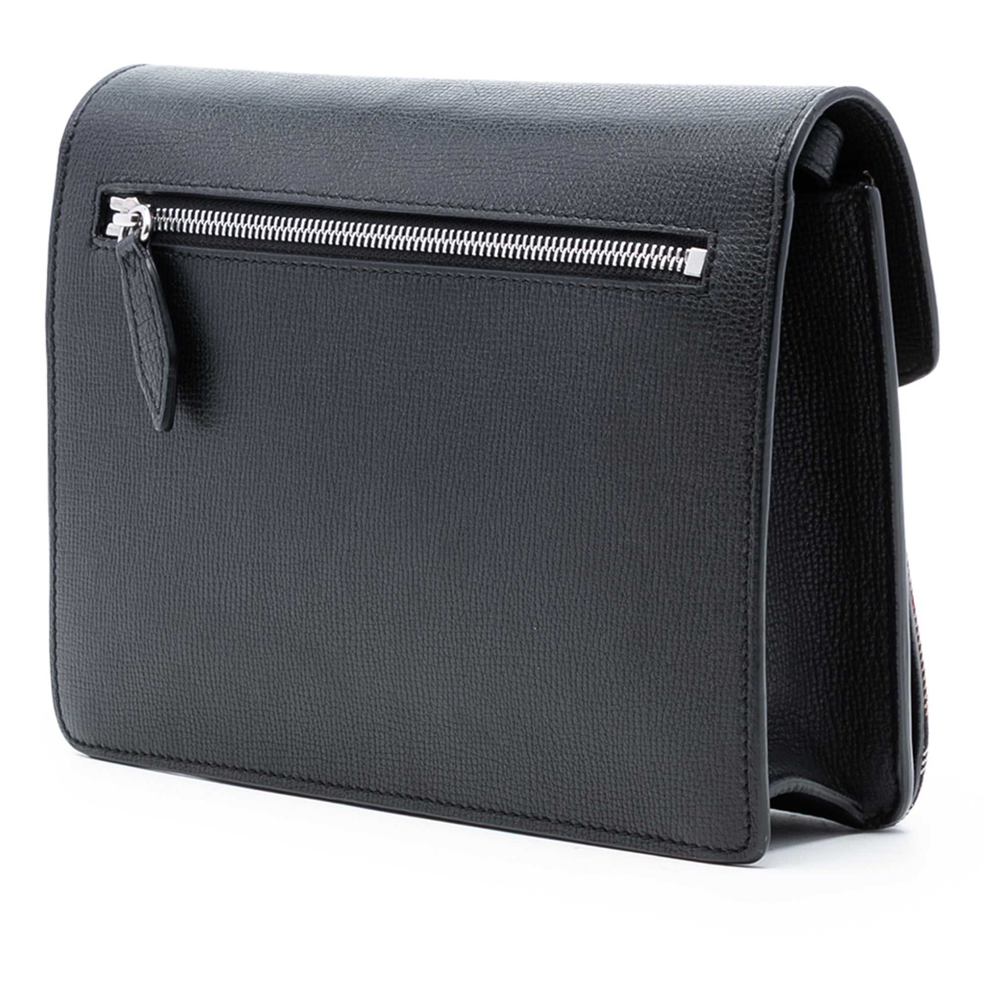 Small Leather and House Check Canvas Derby Macken Crossbody