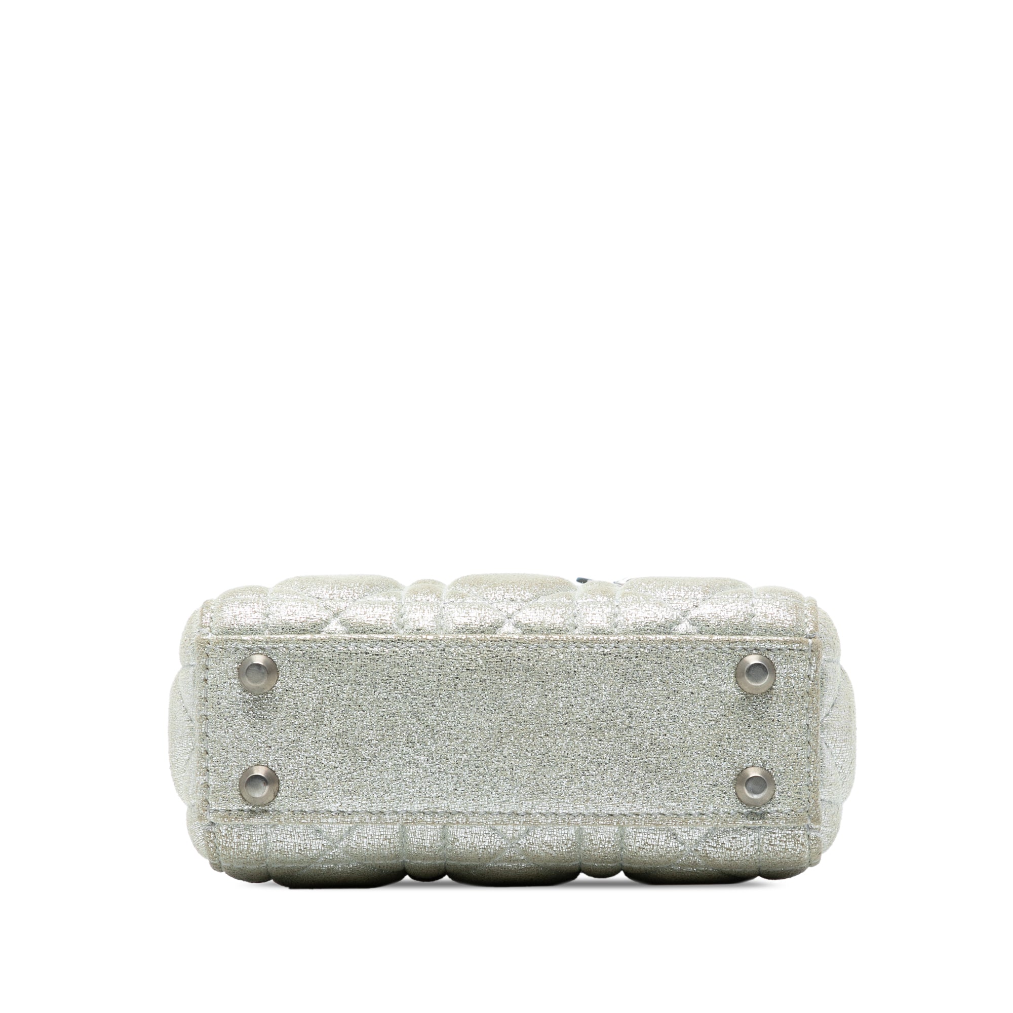 Micro Metallic Calfskin Cannage Lady Dior