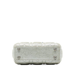 Micro Metallic Calfskin Cannage Lady Dior