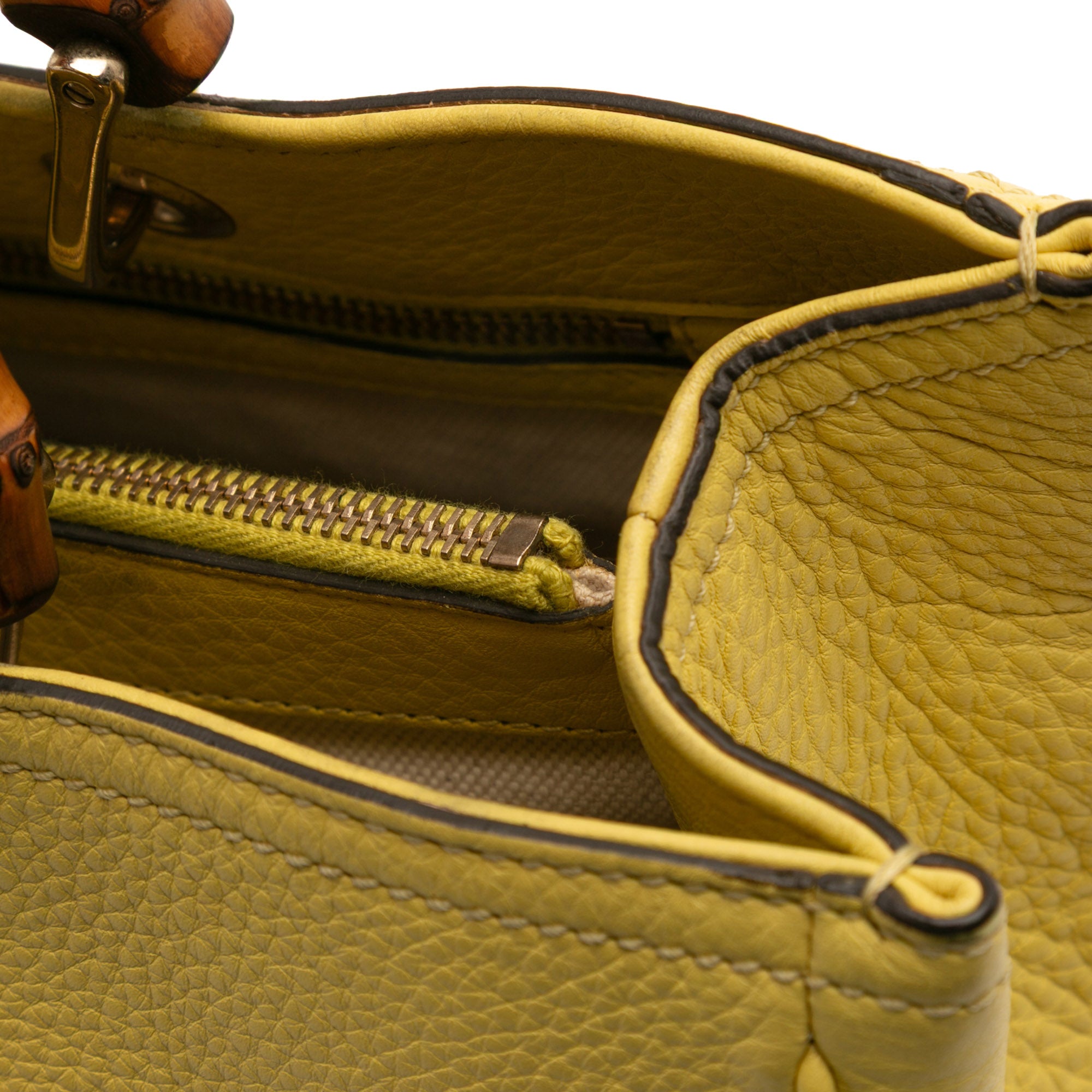 Medium Calfskin Bamboo Shopper Satchel