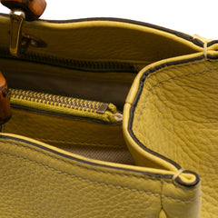 Medium Calfskin Bamboo Shopper Satchel