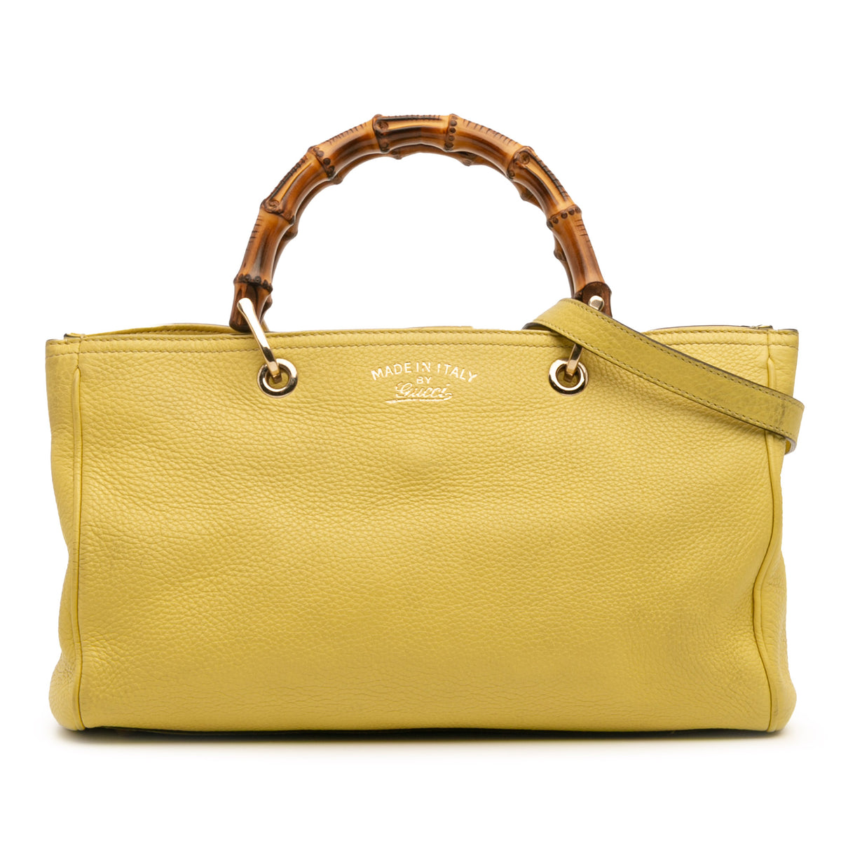 Medium Calfskin Bamboo Shopper Satchel