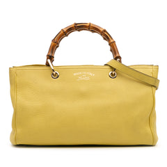 Medium Calfskin Bamboo Shopper Satchel