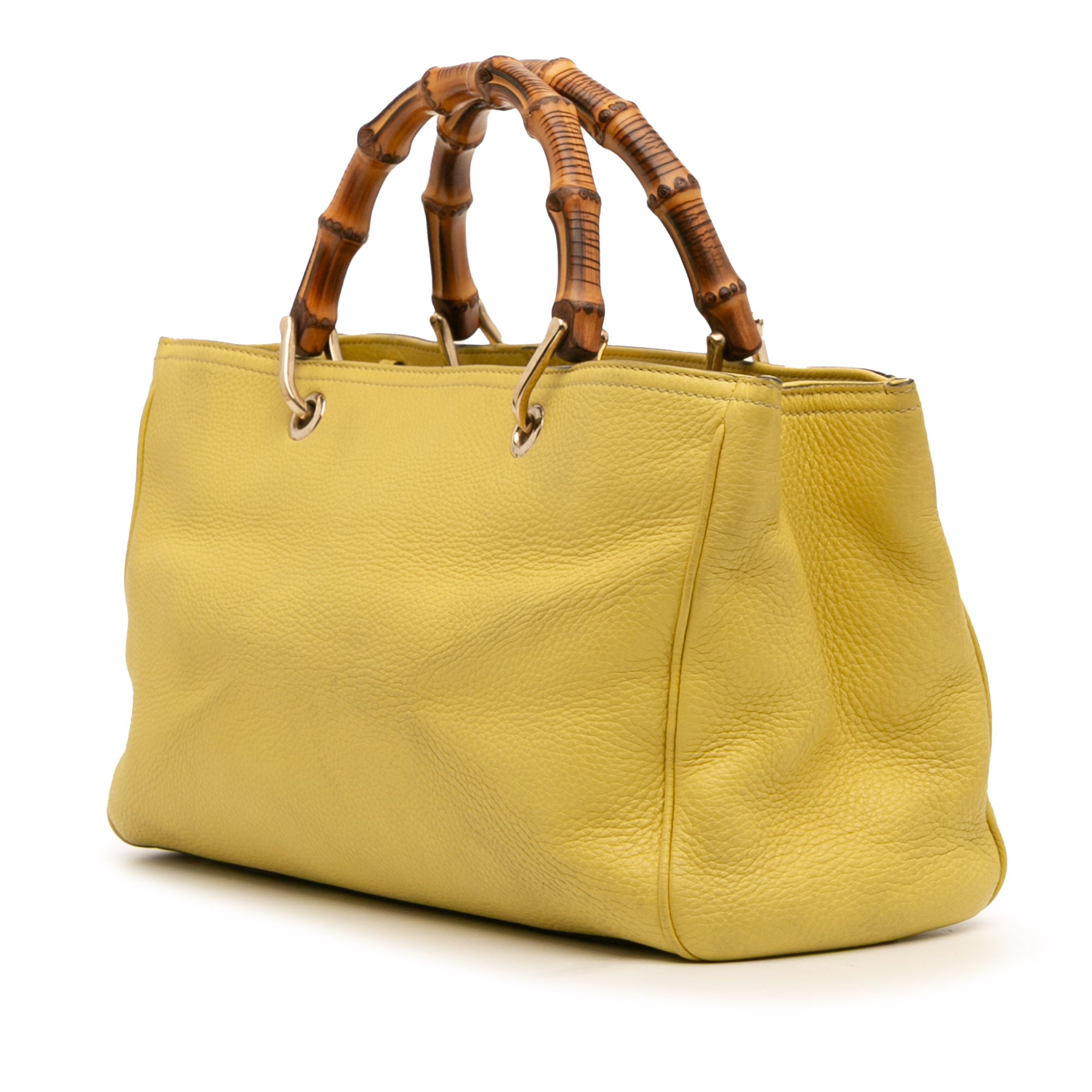 Medium Calfskin Bamboo Shopper Satchel