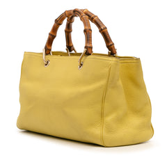 Medium Calfskin Bamboo Shopper Satchel