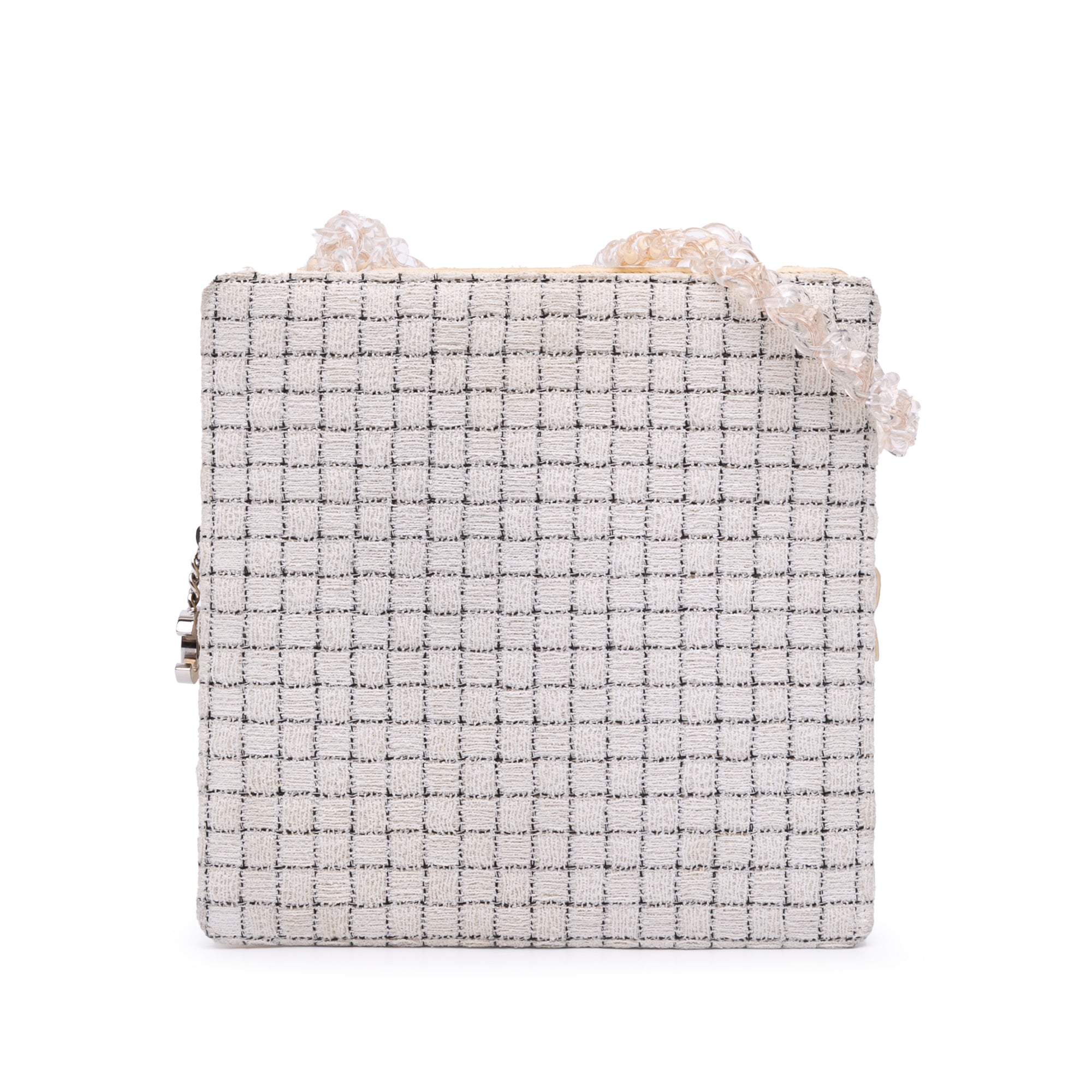 Small Tweed and Resin Zipped Shopping Bag