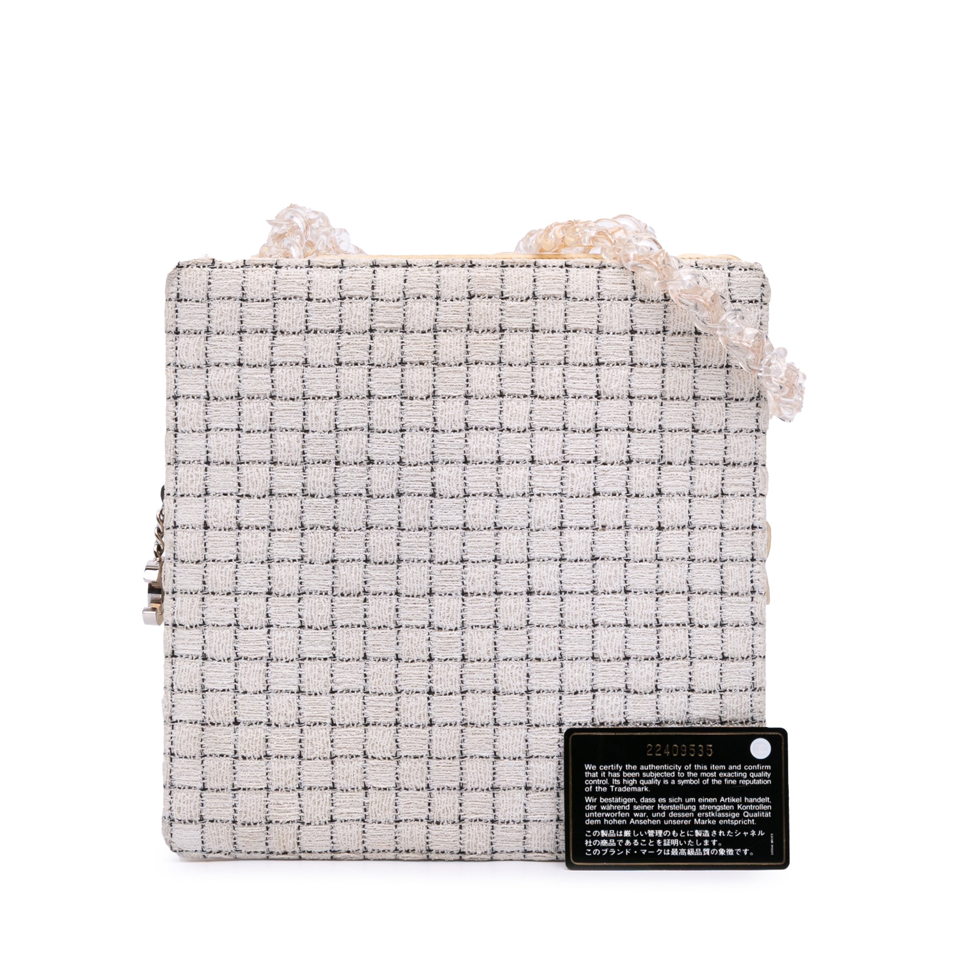 Small Tweed and Resin Zipped Shopping Bag