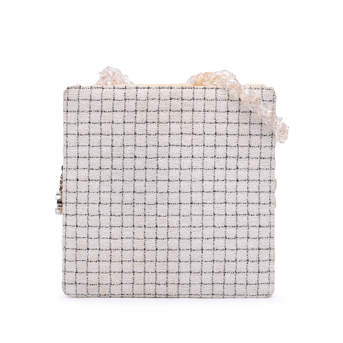 Small Tweed and Resin Zipped Shopping Bag