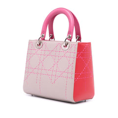 Medium Tricolor Lambskin Macrocannage Stitched Lady Dior