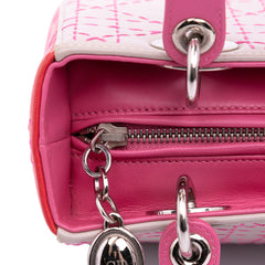 Medium Tricolor Lambskin Macrocannage Stitched Lady Dior