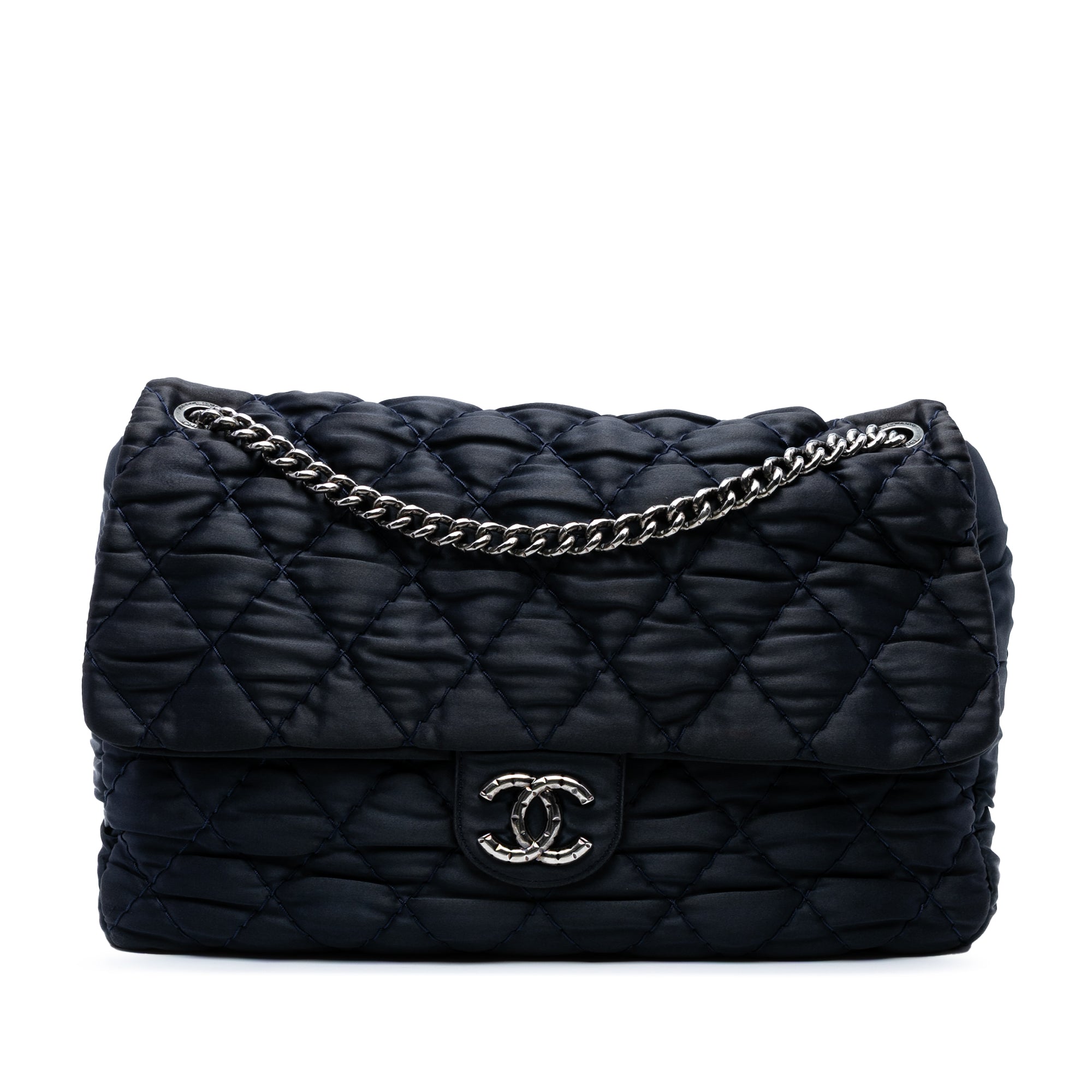 Extra Large CC Quilted Satin Single Flap