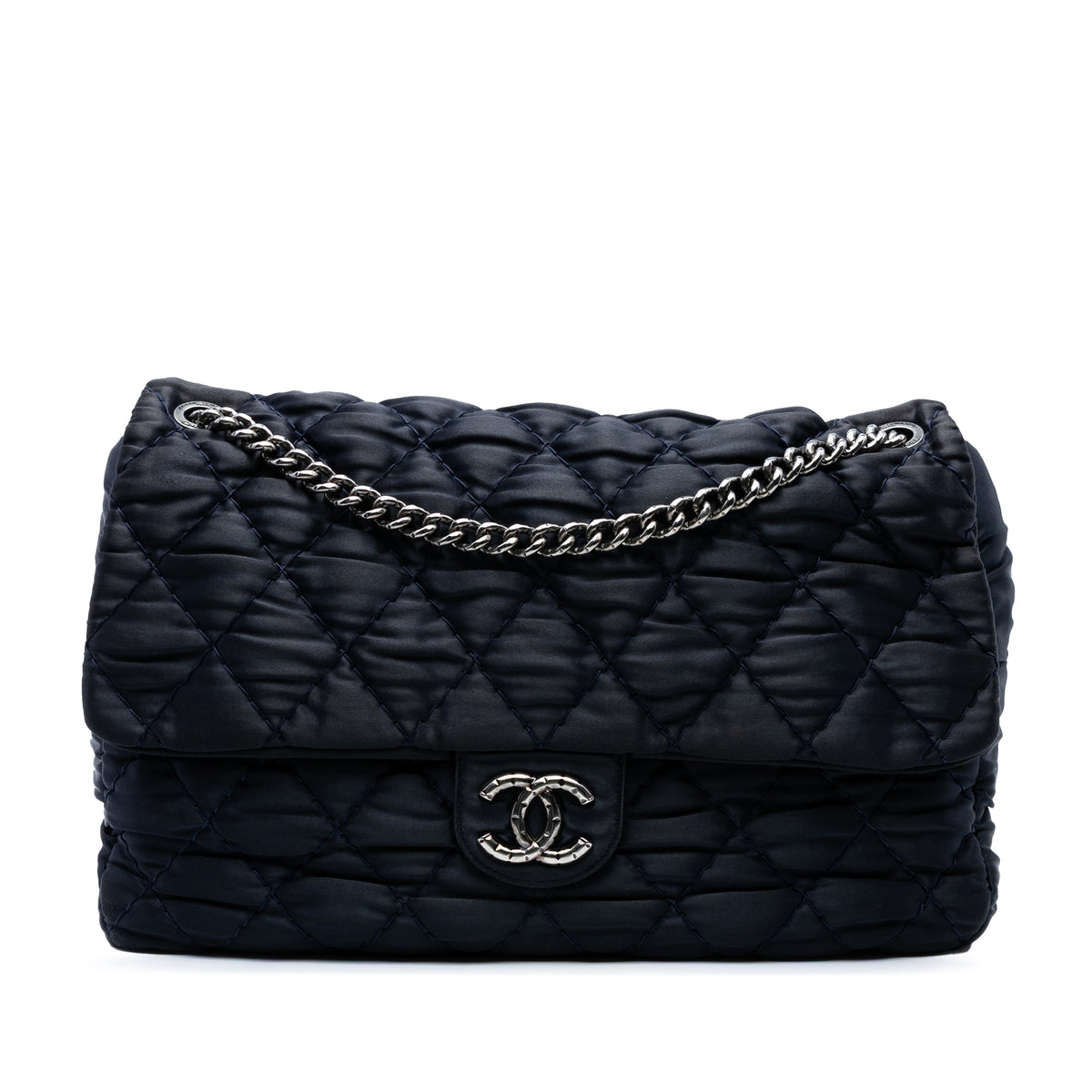 Extra Large CC Quilted Satin Single Flap