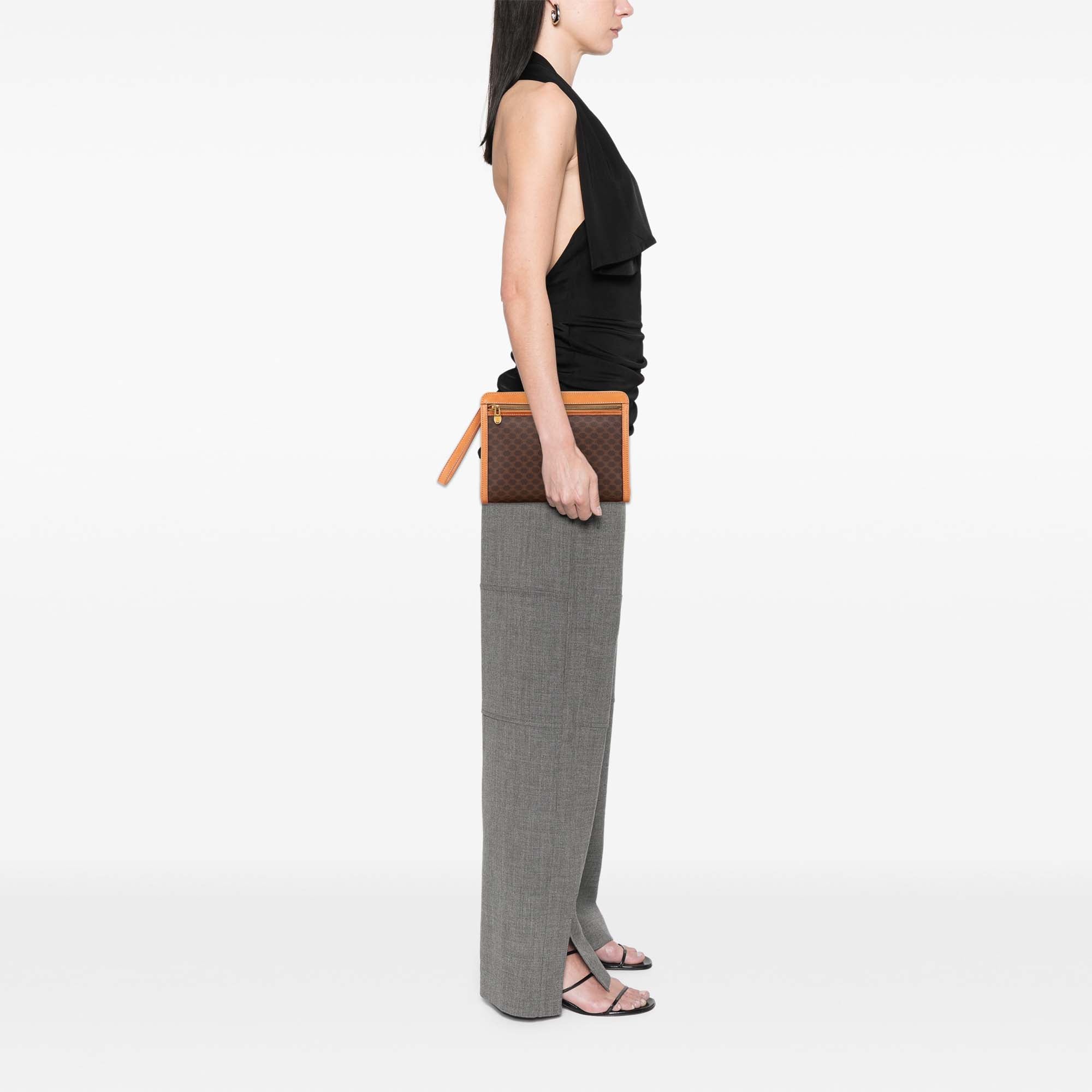 Macadam Coated Canvas Clutch