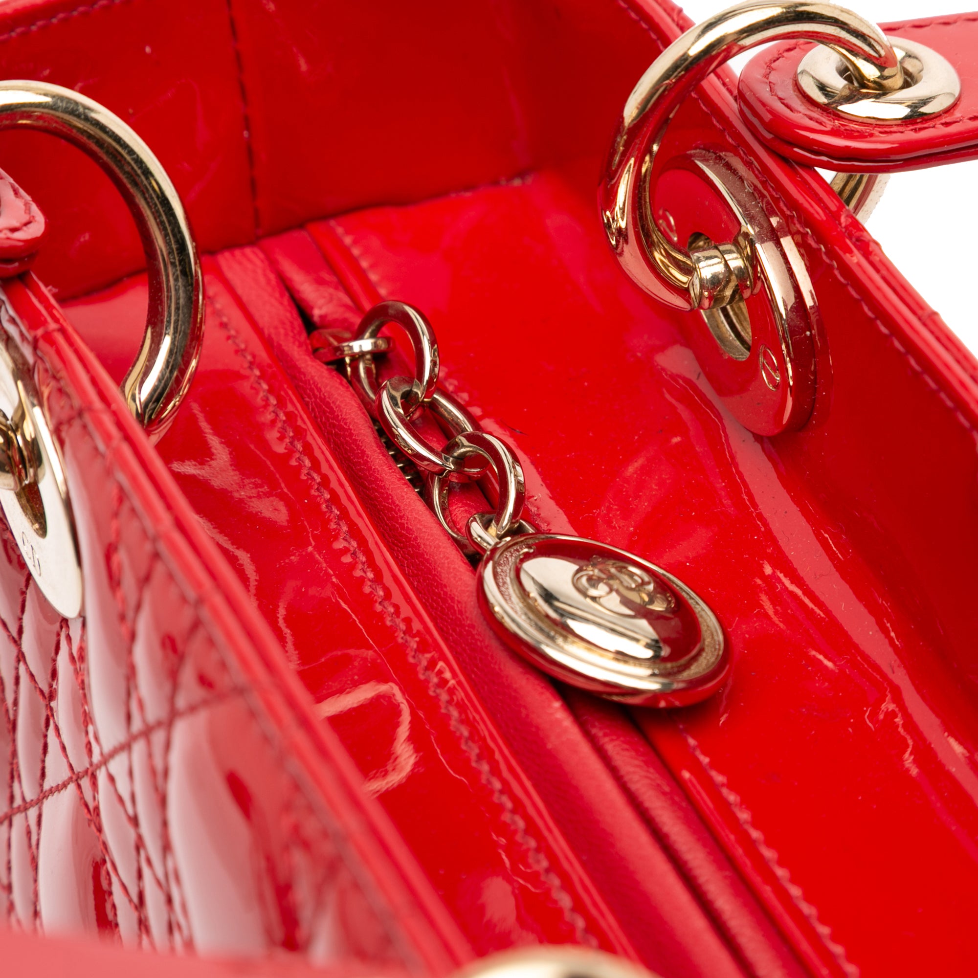 Medium Patent Cannage Lady Dior