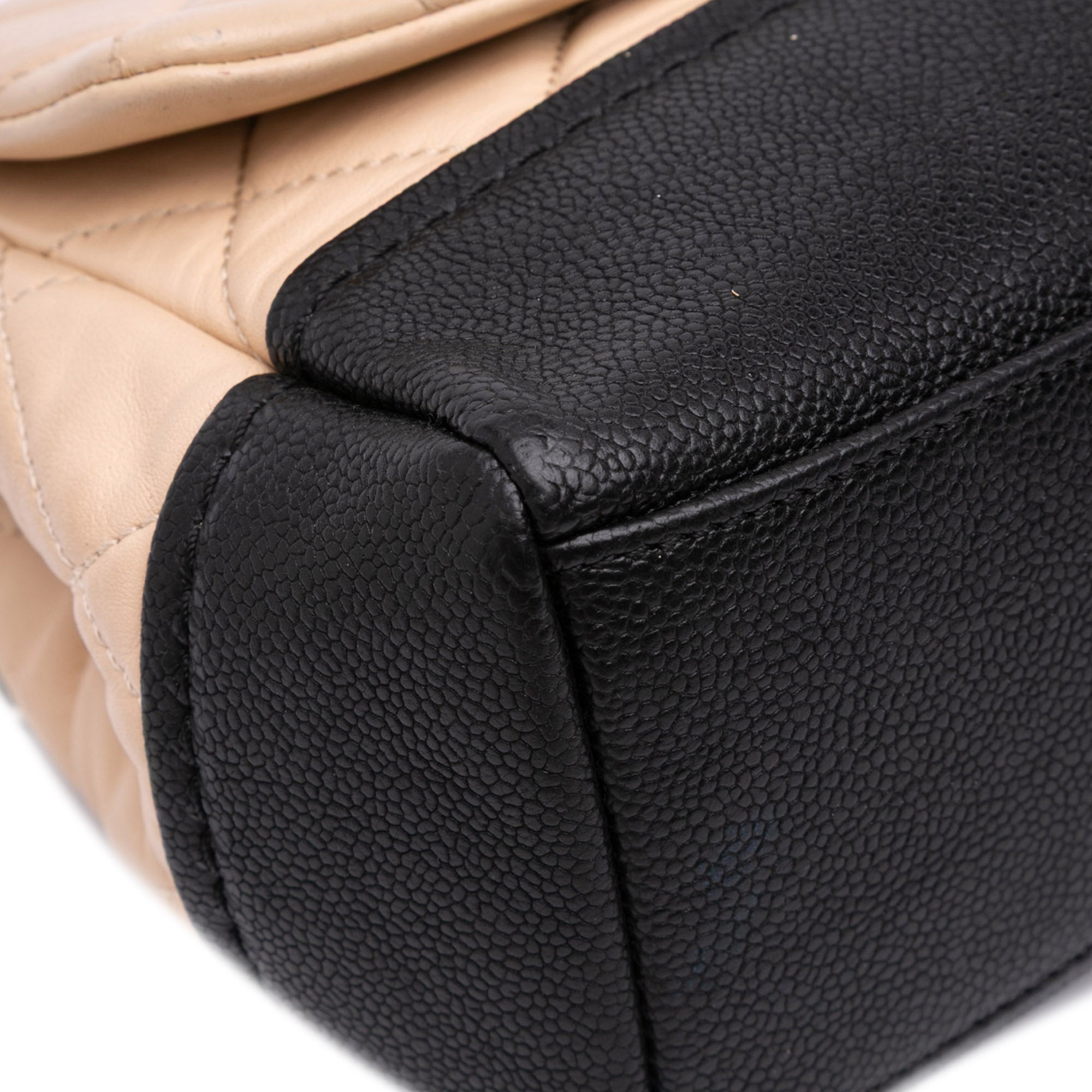 CC Bicolor Quilted Calfskin and Caviar Single Flap