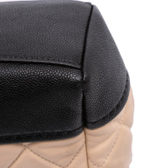 CC Bicolor Quilted Calfskin and Caviar Single Flap