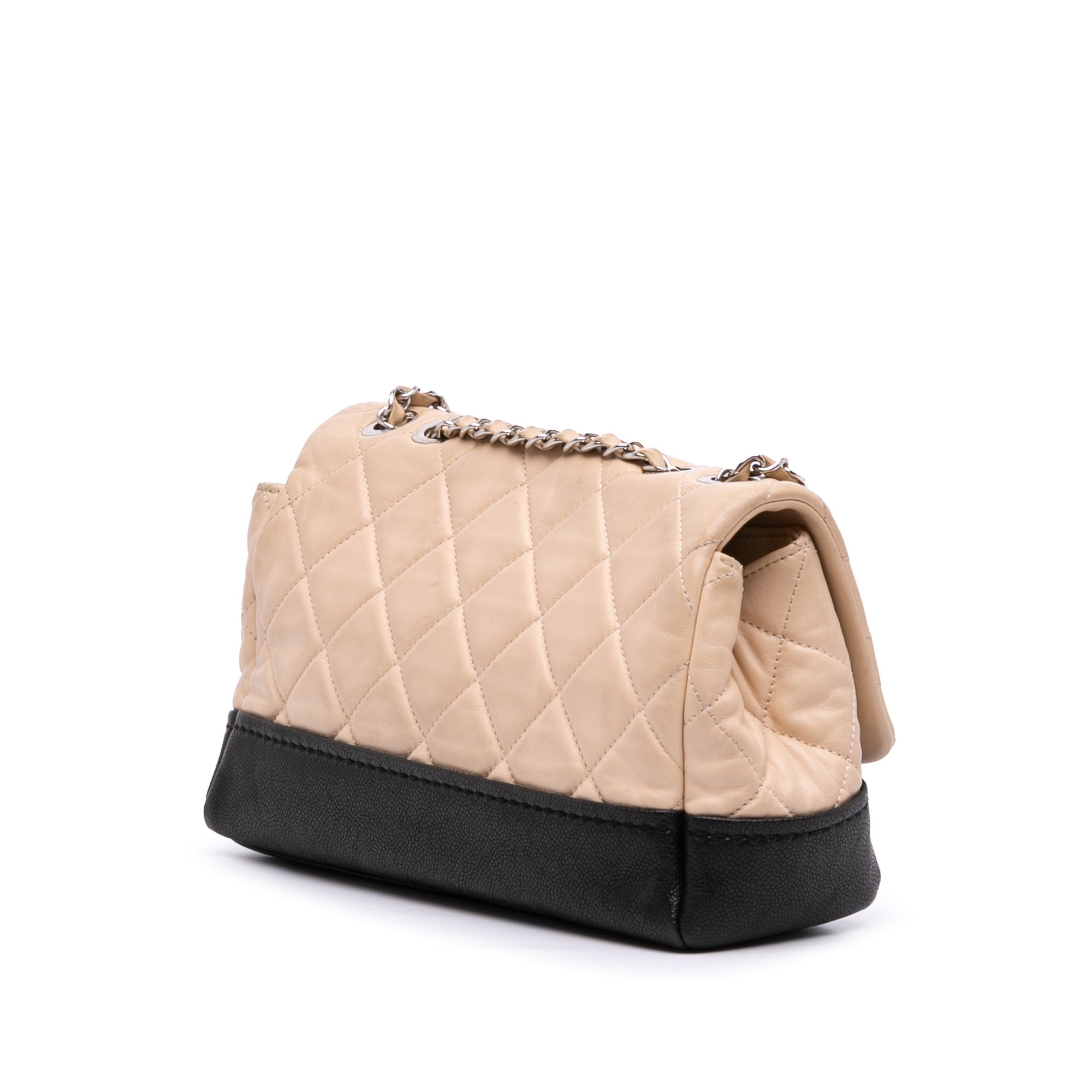 CC Bicolor Quilted Calfskin and Caviar Single Flap
