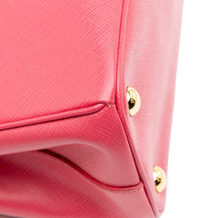 Small Saffiano Lux Galleria Double Zip Satchel