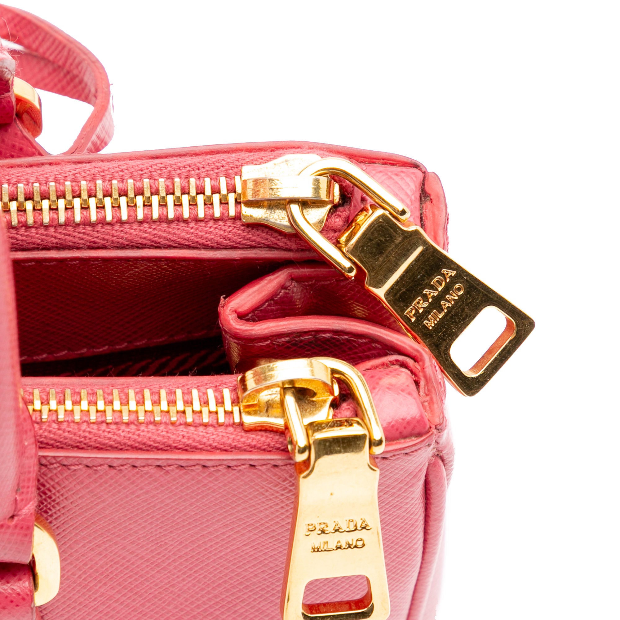 Small Saffiano Lux Galleria Double Zip Satchel