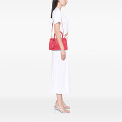 Small Saffiano Lux Galleria Double Zip Satchel