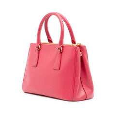 Small Saffiano Lux Galleria Double Zip Satchel