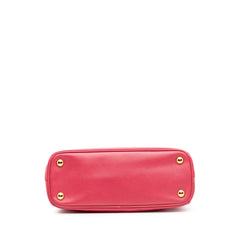 Small Saffiano Lux Galleria Double Zip Satchel