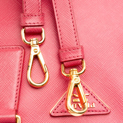 Small Saffiano Lux Galleria Double Zip Satchel