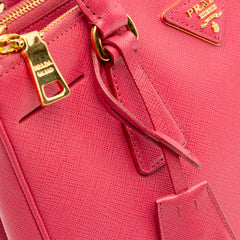Small Saffiano Lux Galleria Double Zip Satchel