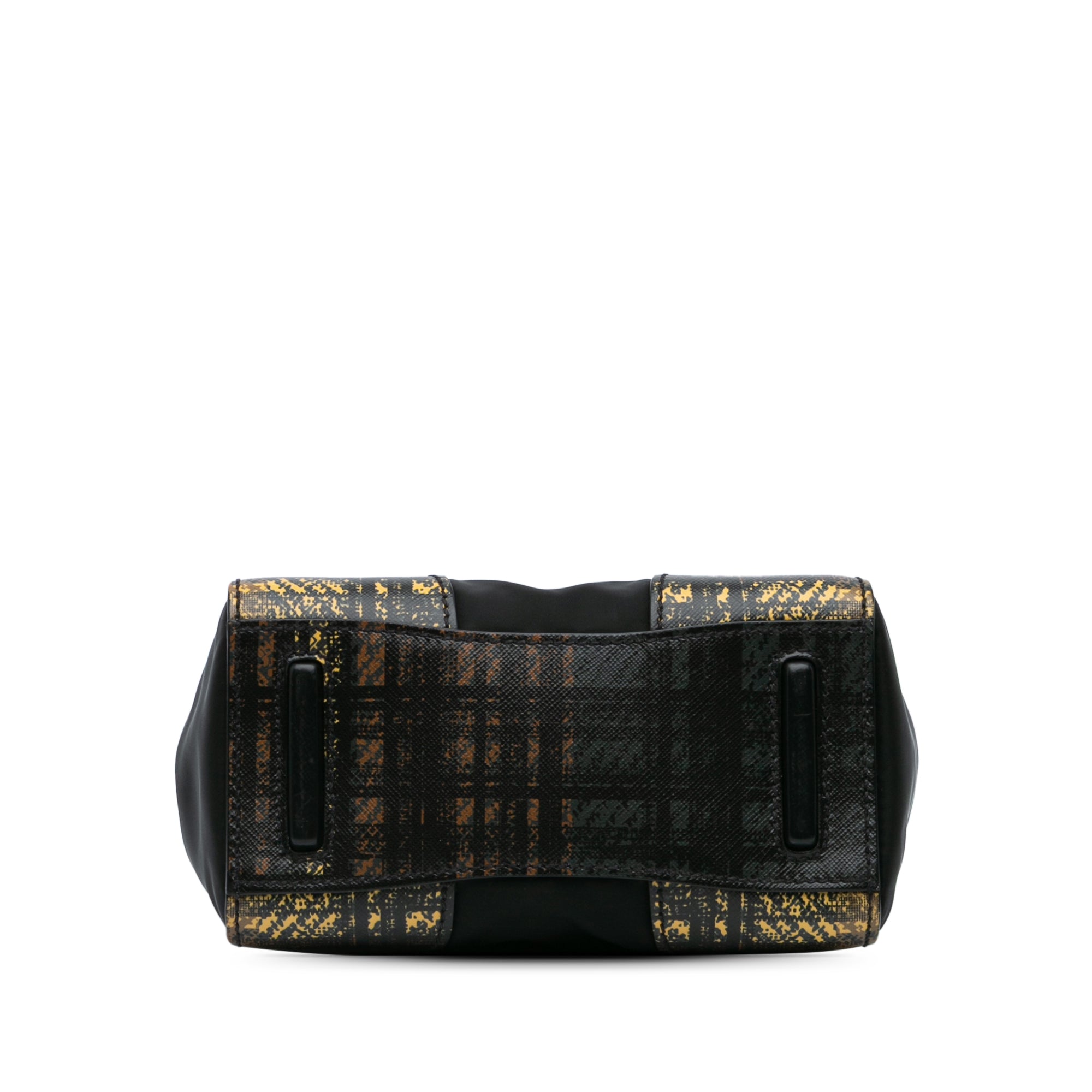 Tartan Saffiano Trimmed Tessuto Satchel
