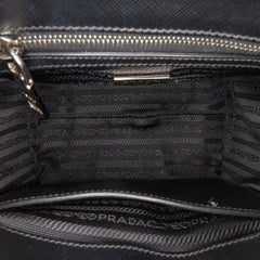 Tartan Saffiano Trimmed Tessuto Satchel