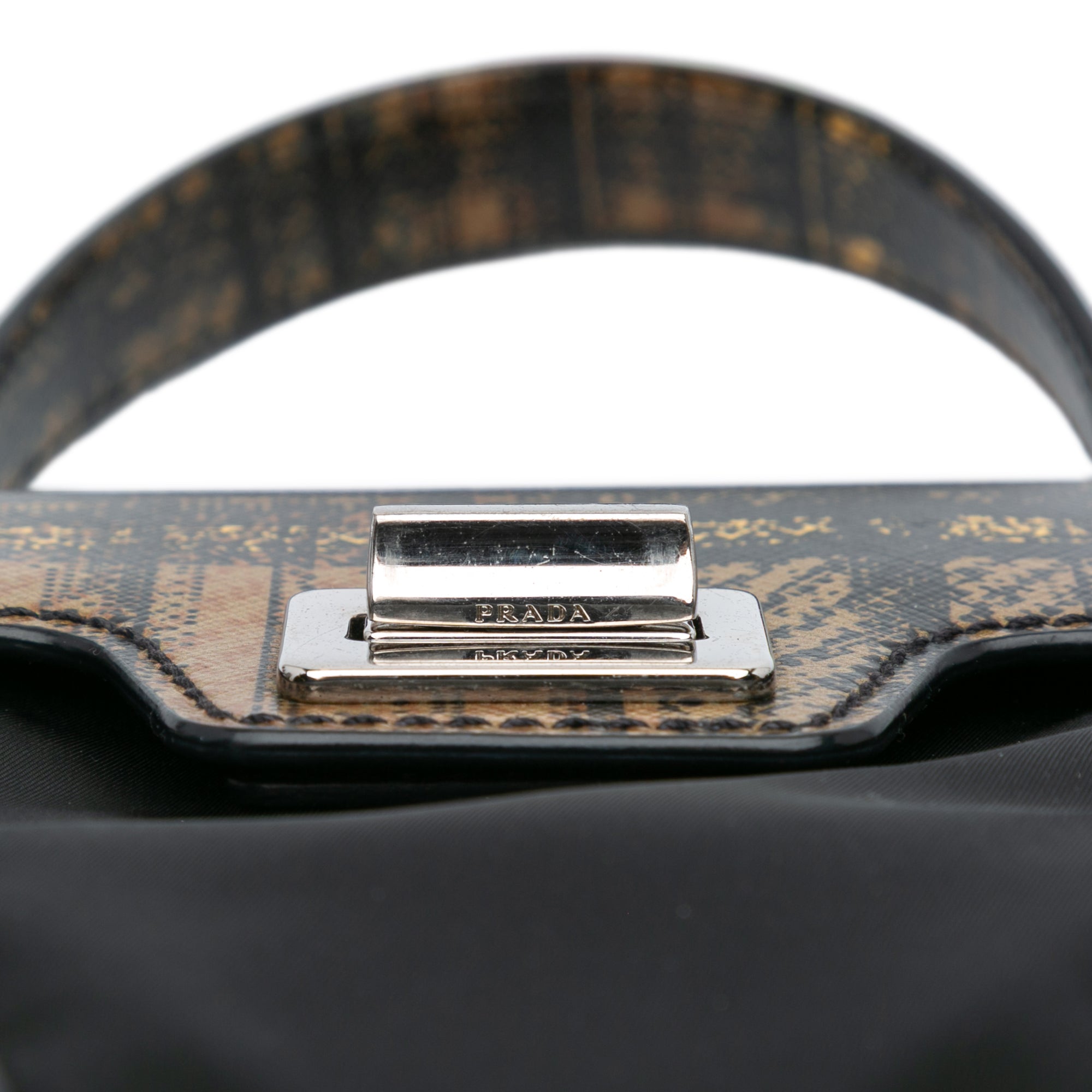 Tartan Saffiano Trimmed Tessuto Satchel